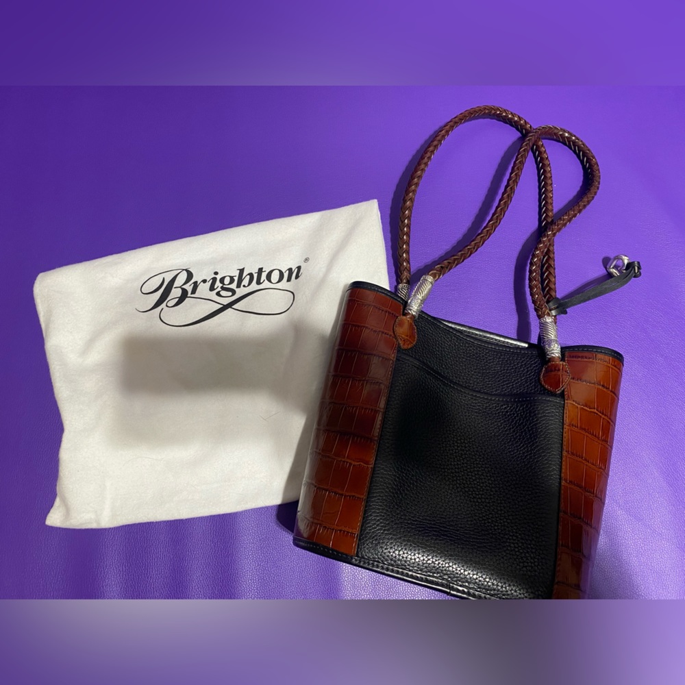 BRIGHTON DOLORES Black/Brown Handbag NEW